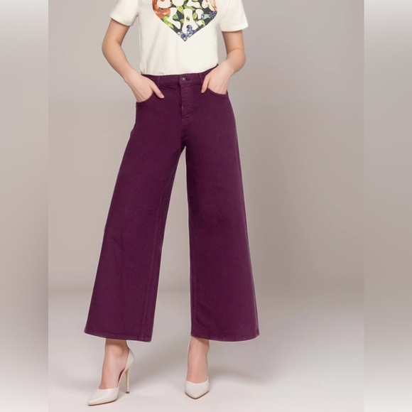 Johnny Was Denim - Johnny Was Purple Mademoiselle Wide Leg Jean Size 28